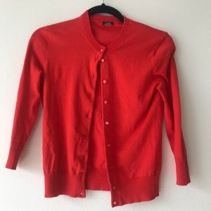 Red-Orange J. Crew Cardigan